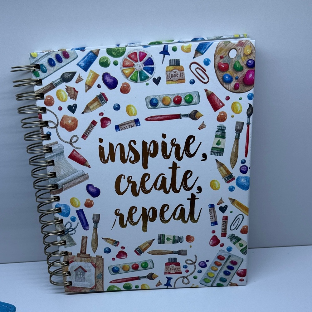 Inspire, Create, Repeat Sketch Spiral Notebook